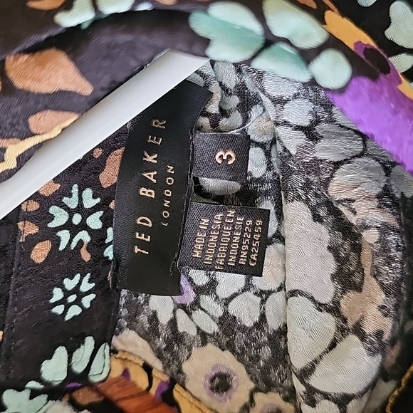 Floral Ted Baker Dress - Black and Purple - Picture 5 of 5